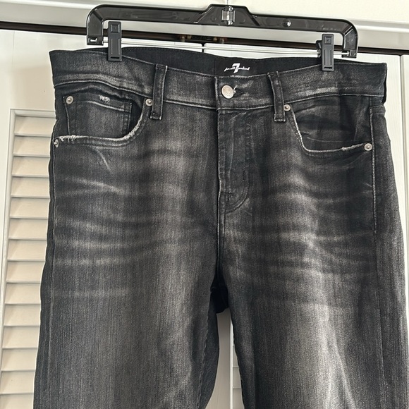 7 for all mankind Airweft Slimmy Como Jeans Black Faded Men’s Size 33 x 29 - Picture 3 of 16